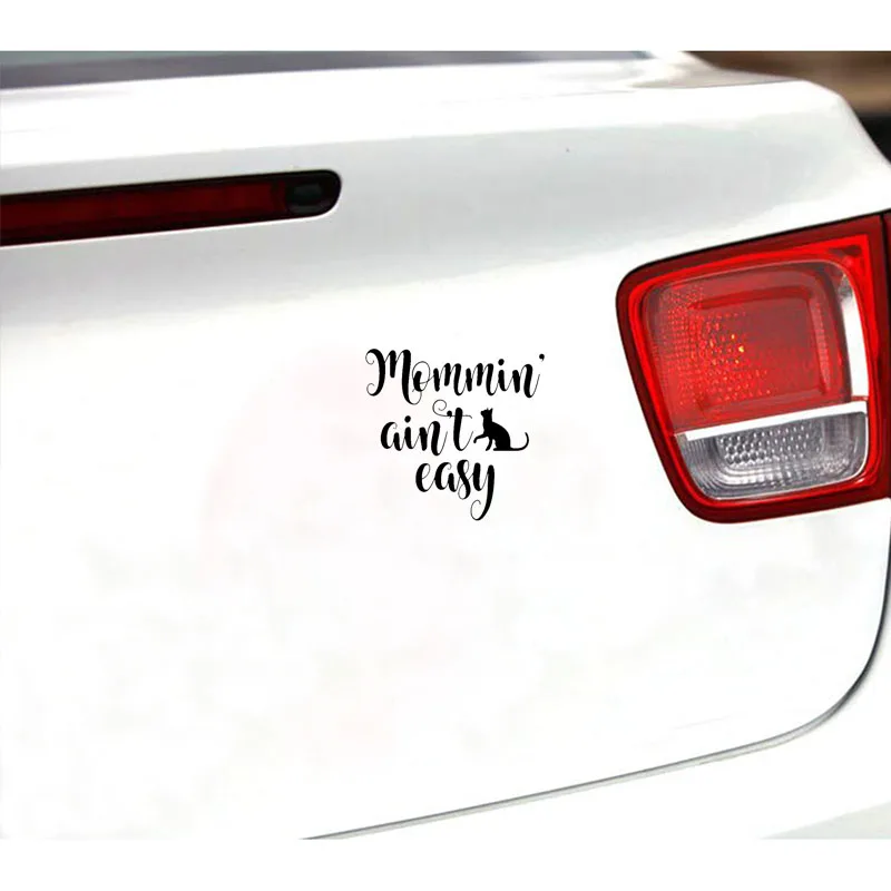 QYPF 14 5 см * 13 9 веселая мама 'не легкая кошка виниловая наклейка на окно