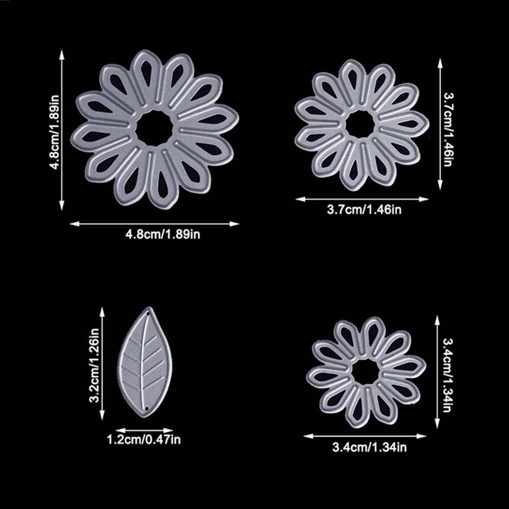 4 шт./компл. цветок лист металлический Трафаретный вырубной Штамп Новый 2019