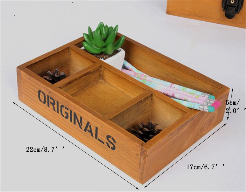 Wood Storage Boxes Household Decoration Natural Wooden Desktop Stprage Organizer Handmad Box | Дом и сад