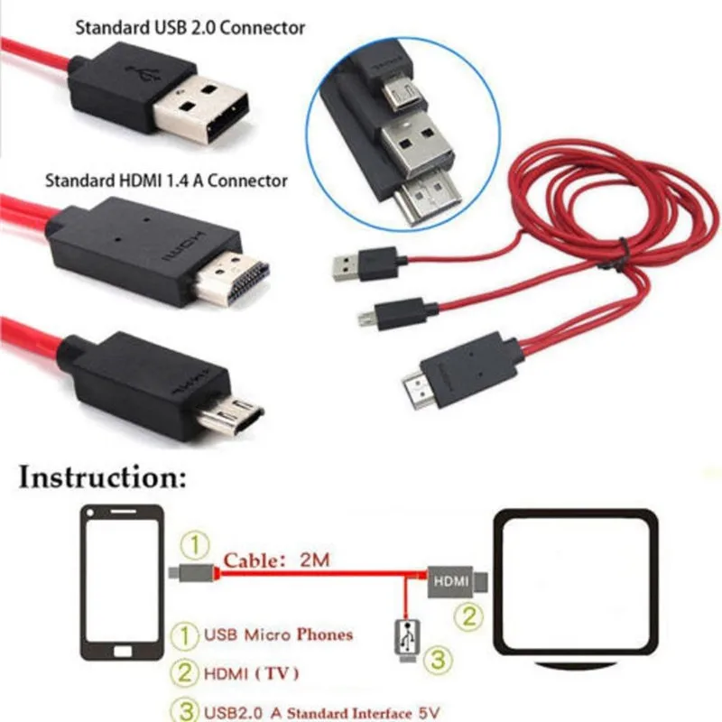 PC TV Позолоченные соединительные кабели высокой скорости HDMI для Mini/Micro Samsung