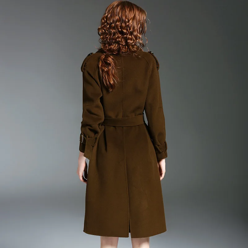 Lemon Gina Women Vintage Double Side Wool Overcoat Winter Design Fashion England Style Long Woolen Coat Cape Casual Outerwear | Женская