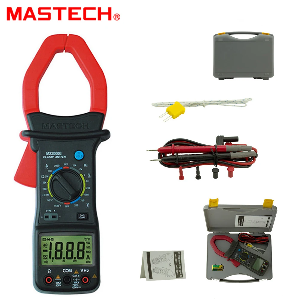 MASTECH MS2000G 1999 граф цифровой клещи 2000A ток AC DC напряжение сопротивление тестер