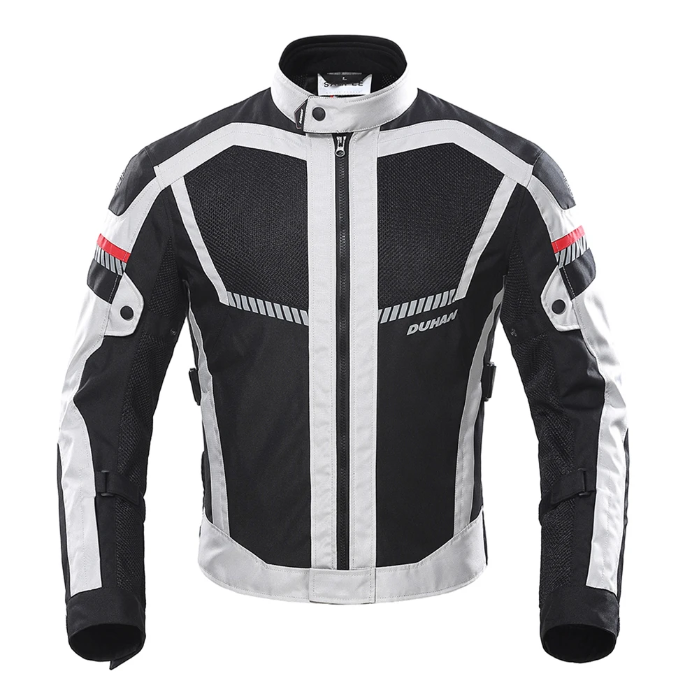 D-213 Gray Jacket DUHAN мотоциклетная куртка Мужские брюки мото летний защитный мотоциклетный костюм сетчатый мото гоночные куртки одежда мотобайкер Блузон - Цвет: D-213 Gray Jacket