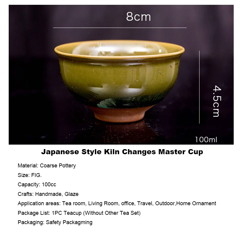 100 мл японская бутиковая чайная чашка с изменением печи мастер для грубой