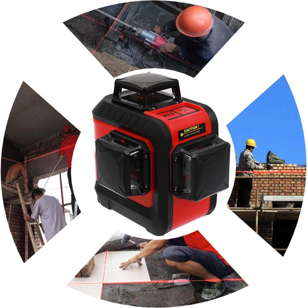 KKMOON DIY 12 линий 3D лазерный уровень 360 зеленый красный самонивелирующийся горизонтальный и вертикальный крест с лазерными защитными очками