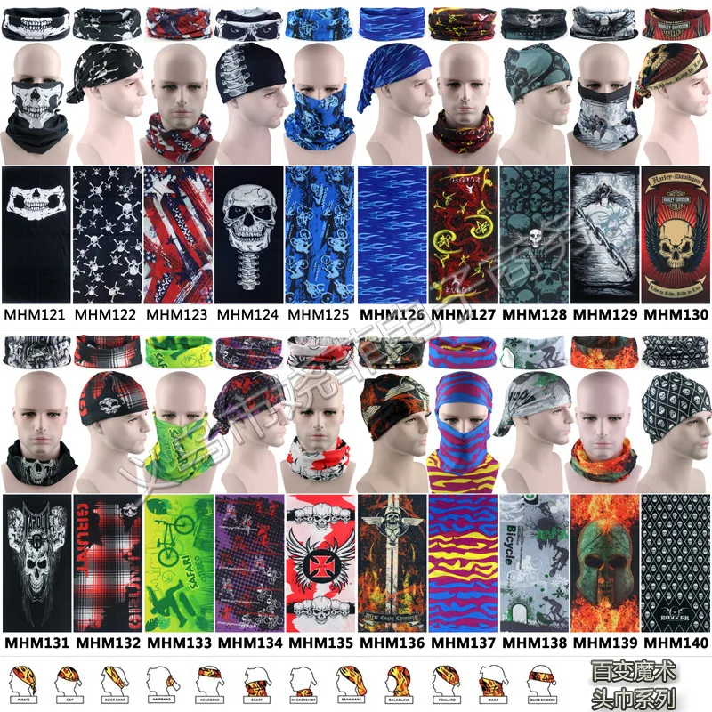 80 стилей мужской головной шарф для улицы велосипедные банданы Washouts сетчатый