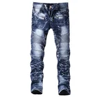 Фирменный дизайн, мужские байкерские джинсы, винтажные, моющиеся, в стиле хип-хоп, мотоциклетные джинсовые брюки, прямые, высокого уличного размера плюс 28-42