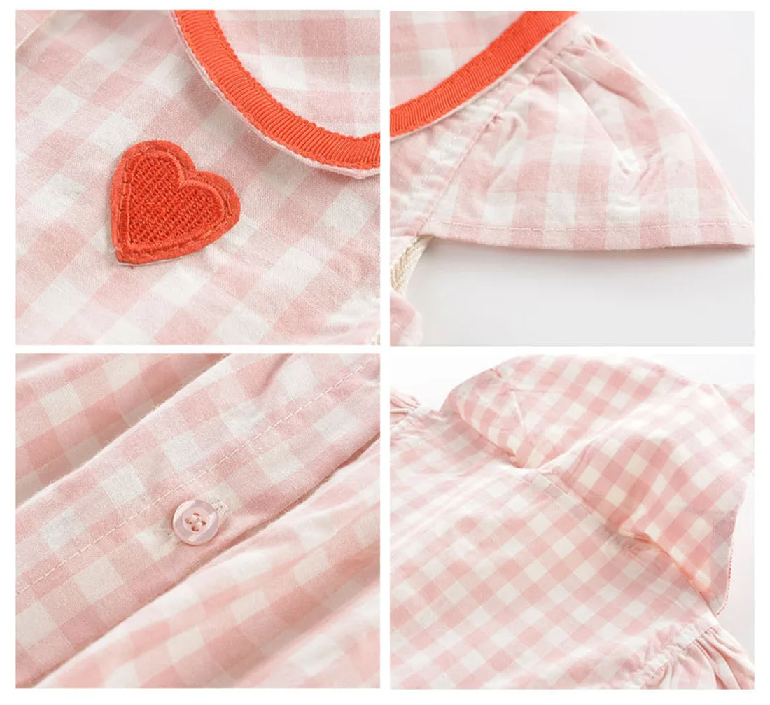 Летнее платье-пачка с короткими рукавами для маленьких девочек милое платье