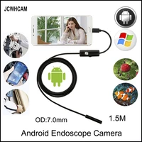 jcwhcam endoscope 7mm 1 5m 2m 5m 3m android enoscope ip67 waterproof inspection borescope snake tube cable usb endoscope camera