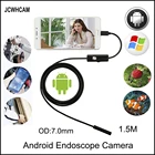 JCWHCAM эндоскоп 7 мм, 1,5 м, 2 м, 5 м, 3 м, Android Enoscope IP67 Водонепроницаемый инспекционный Бороскоп, кабель-трубка, USB эндоскоп, камера