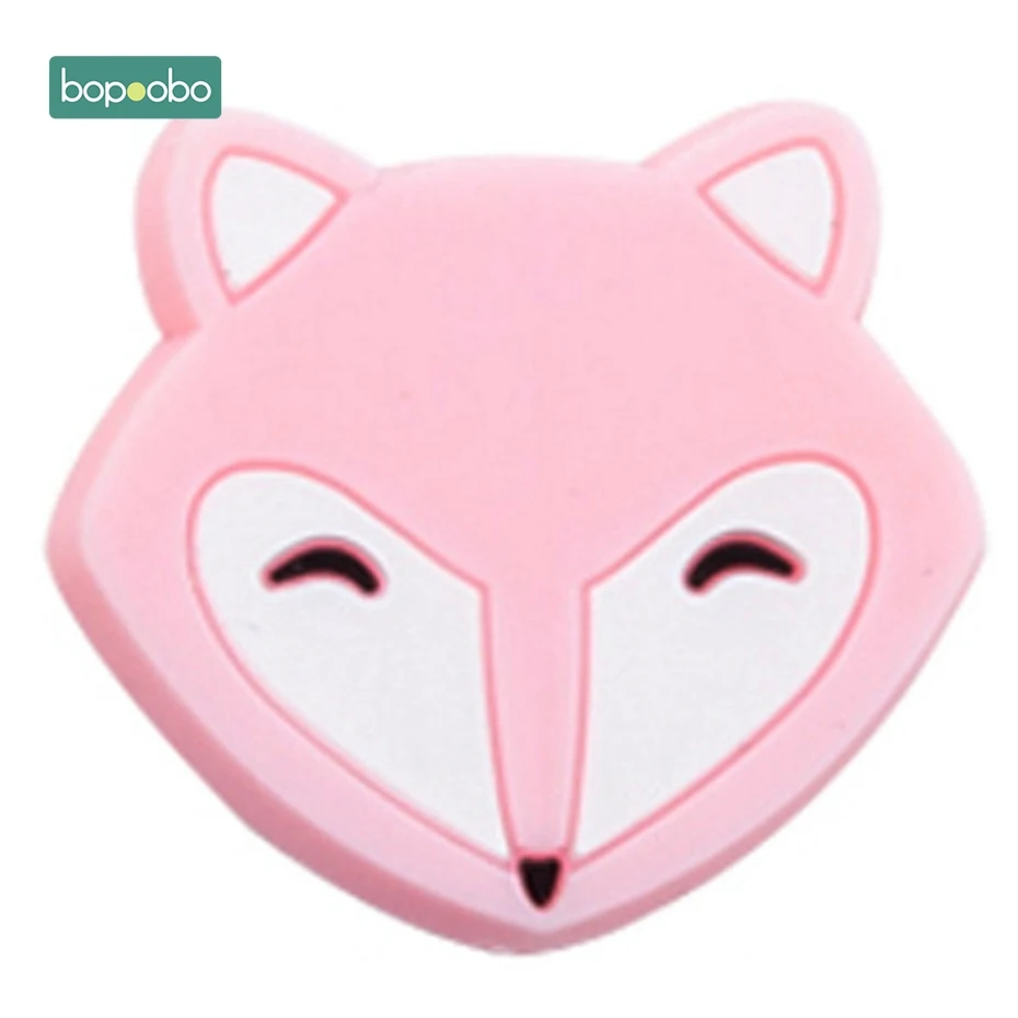 Pink Fox Bopoobo 3 шт. силиконовые мини-лисички Силиконовые Прорезыватели для зубов пищевой класс силиконовые бусины, прорезыватель BPA бесплатно DIY кулон при прорезывании зубов - Цвет: Pink Fox