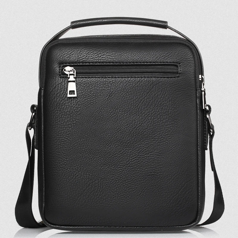 new fashion designer high quality pu leather men shoulder bag casual zipper office messenger bags for men crossbody bags free global shipping