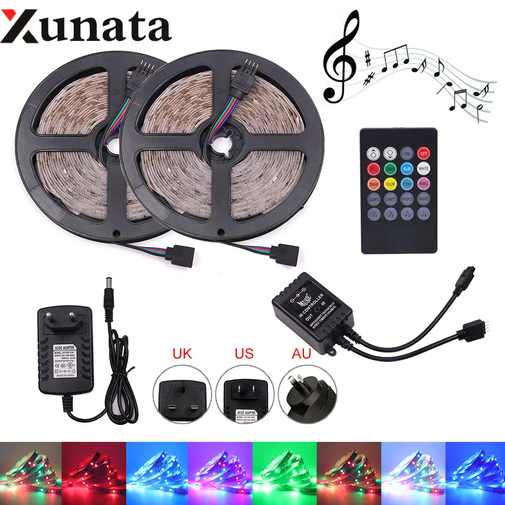 5 м DC12V Светодиодный светильник 2835 5050 60 светодиодный s/m RGB светодиодная лента IP65 наружный водонепроницаемый светодиодный ленточный скотч украшение дома