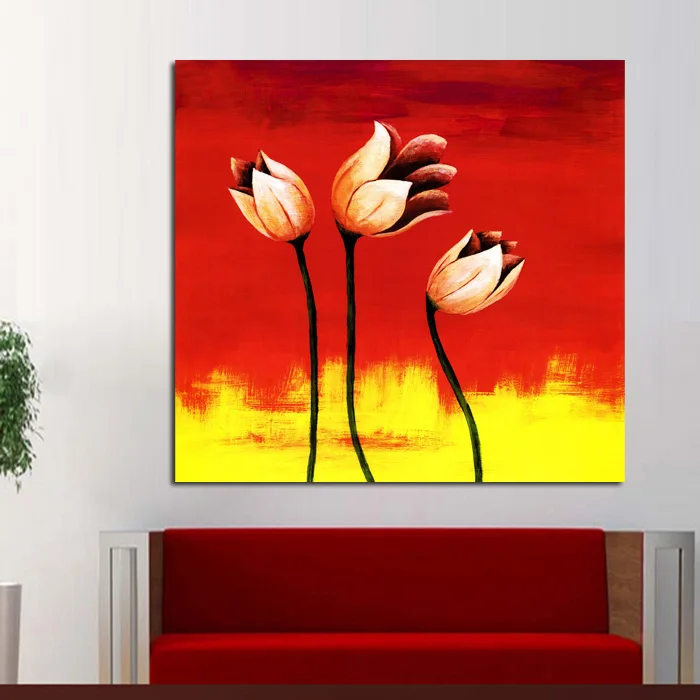 Ручная роспись бесплатная доставка картины абстрактные цветы искусство