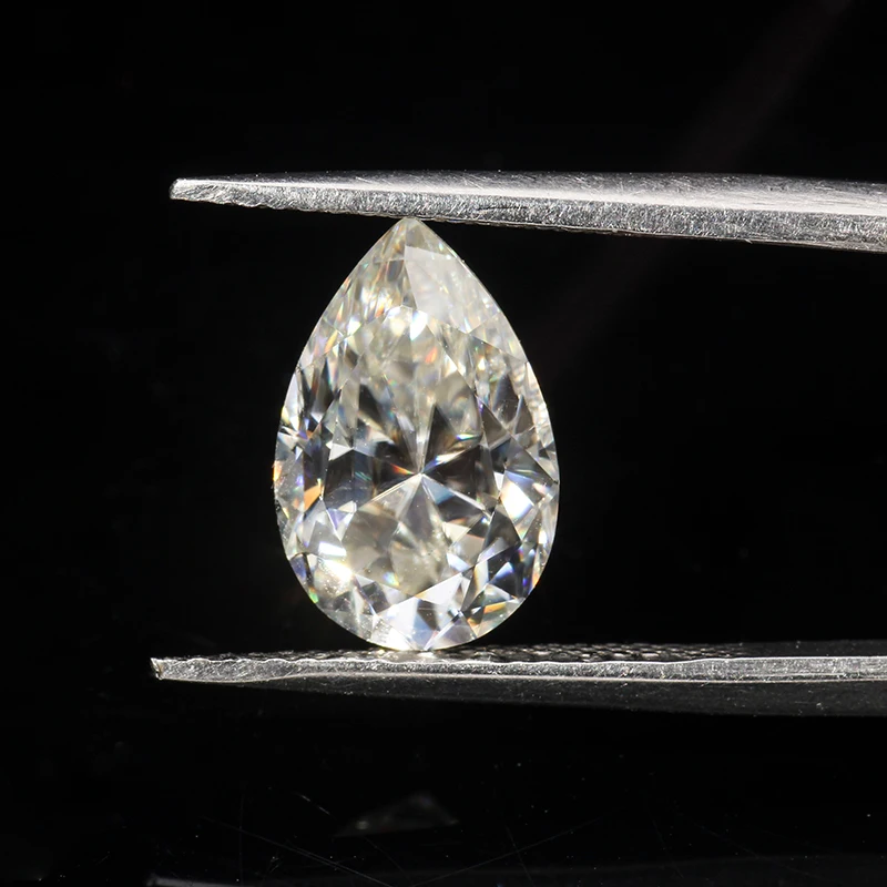 Цвет GH off-white Pear diamond cut loose Moissanite 8*6 мм драгоценный камень для изготовления