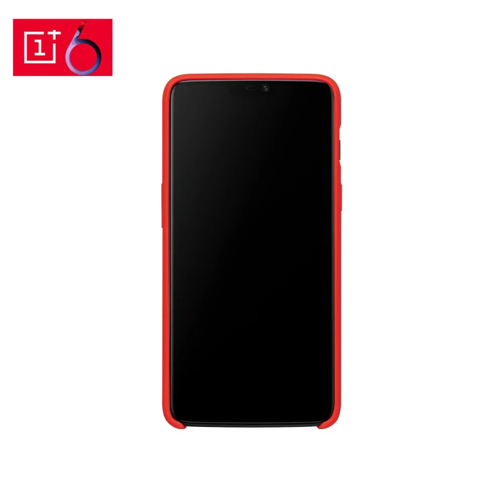 Оригинальный чехол OnePlus 6 оригинальный официальный Силиконовый красный для