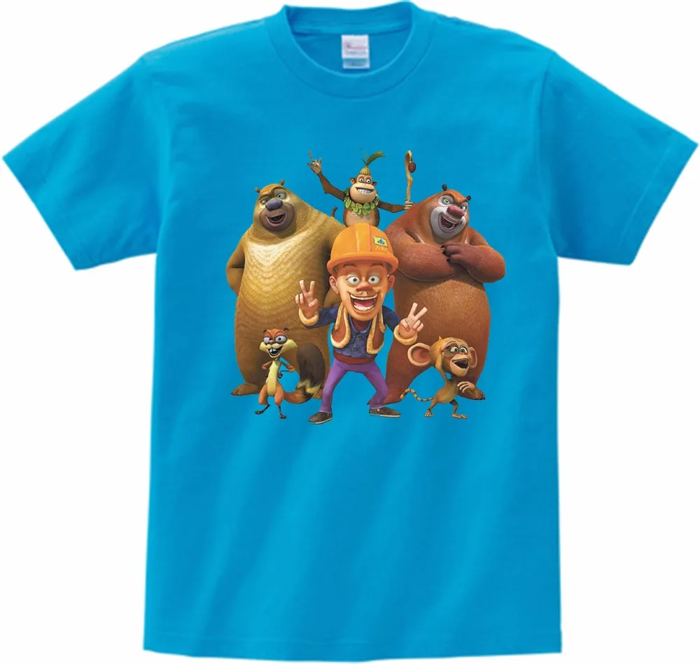 

Children's T-shirts Chinese popular animated bear show children print T-shirts lovely bear big boy girl summer short sleeves MJ