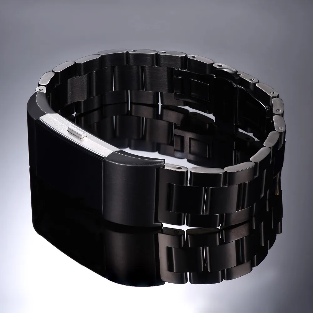 Black Band For Fitbit Charge 2 Metal Replacement Bands Stainless Steel Adjustable Bracelet FBC2827H | Наручные часы