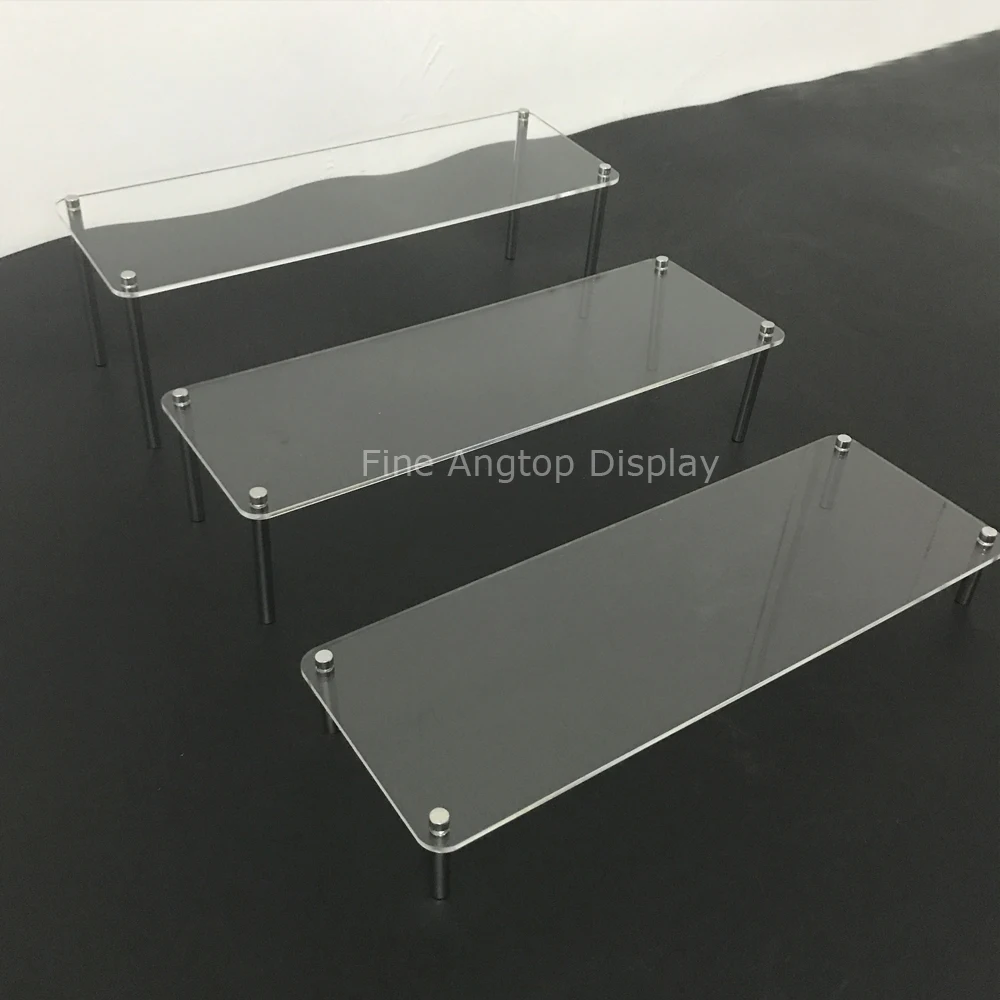 Clear Acrylic Riser Set Showcase For Jewelry Collection Cupcake Display Stand