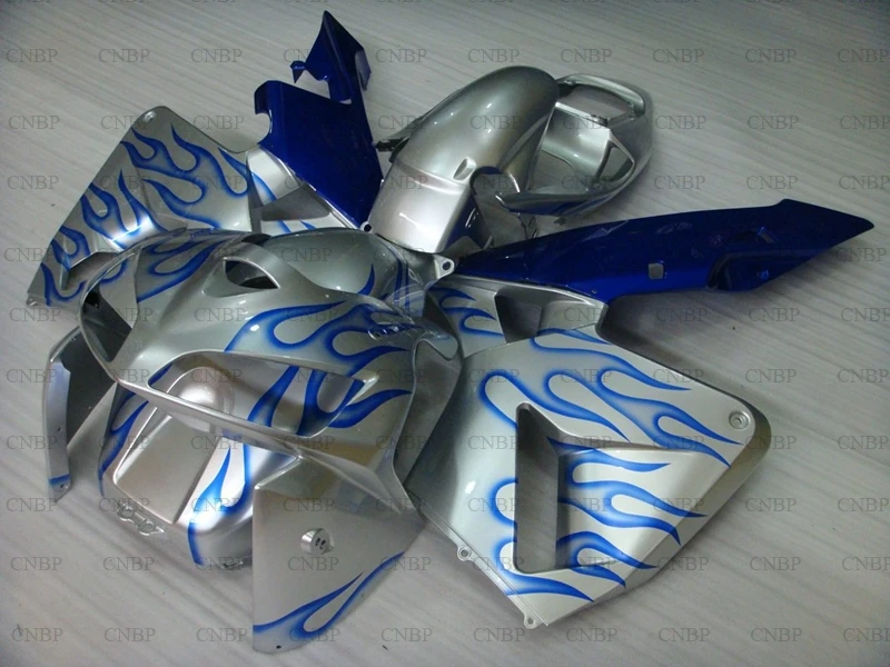 CBR 600 RR 2005 2006 Кузов для Honda CBR600RR 05 обтекатель 06 синего и серебряного цвета пламенный