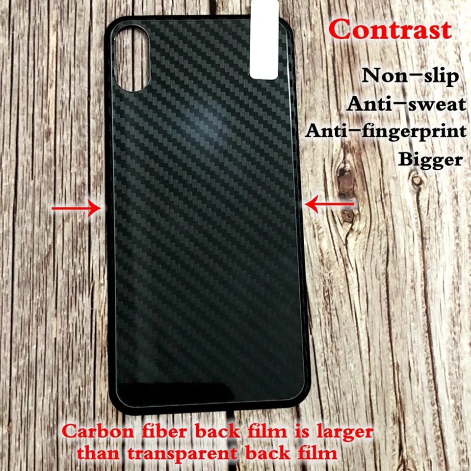 Xwmkai полное покрытие задняя пленка для Apple Iphone X Xr Xsmax изогнутая углеродное волокно Черная задняя защитная пленка для Iphone Xr Xs X
