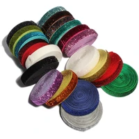 100yards 58 rainbow glitter fold over elastic ribbon foe for kids hair accessories girls elastic headbands hair ties hairbow