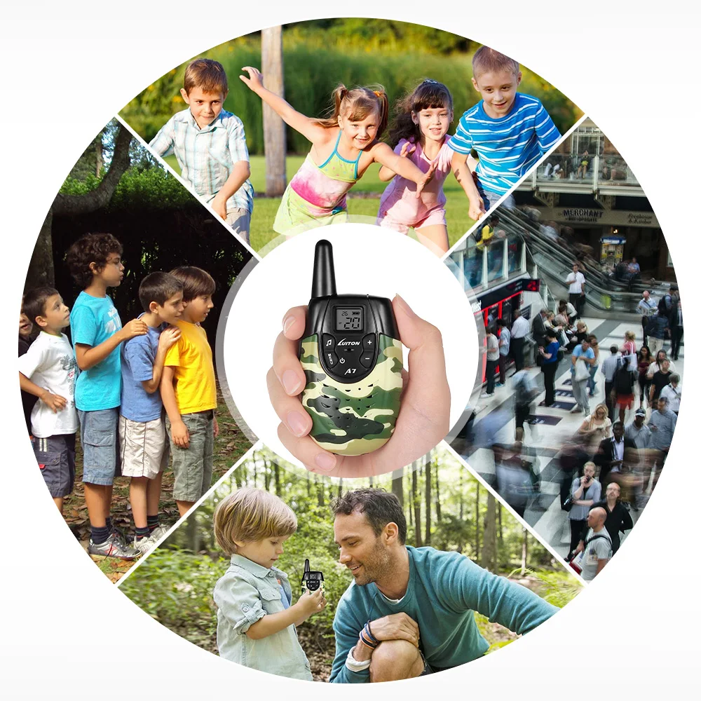 Прозрачная пара Walkie Talkies для детей Luiton A7 2 шт. четкий голос регулируемый громкость