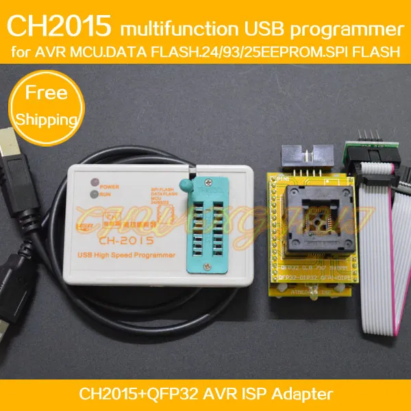 CH2015 Intelligent High Speed USB Programmer+QFP32 TQFP32 adapter for mega8 mega48 mega64 mega128 AVR Programmer ISP