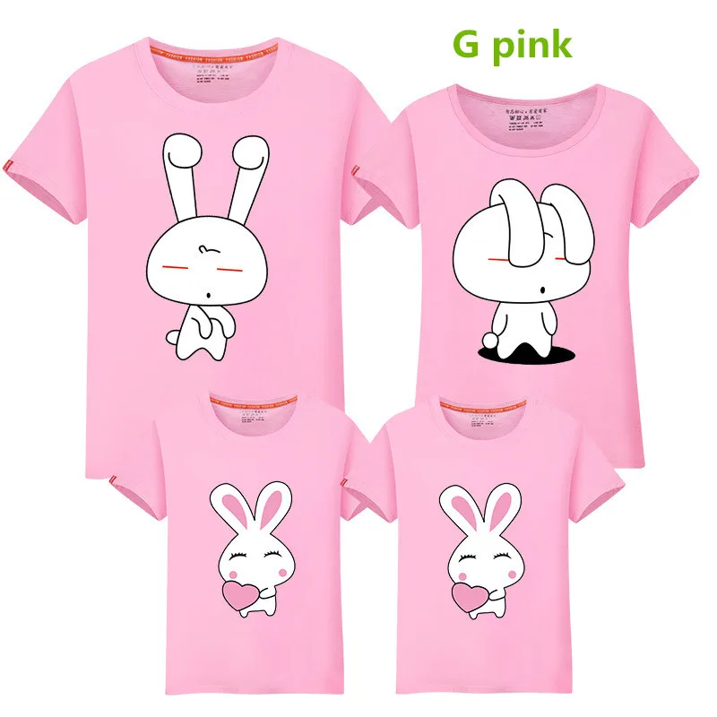Новый Родитель-ребенок Футболки прекрасный мультфильм кролик любителей рубашки