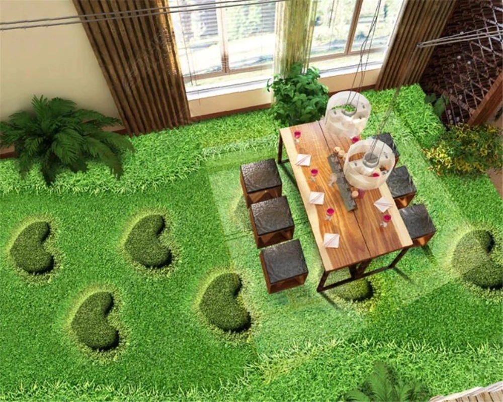 

Beibehang Custom wallpaper 3d floor Heart-shaped grass lawn 3D floor tiles Bathroom kitchen decor 3d flooring papel pintado