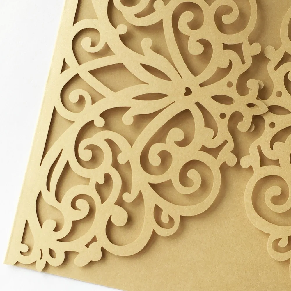 

40Pcs/Lot Indian Style New Arrival Laser Cut Carved Wedding Invitations Rustic Wedding Cards Birthday Party Supplies