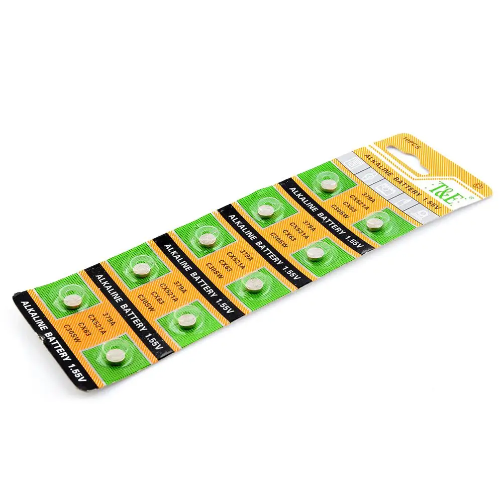 YCDC 10 шт./лот Новый долговечный 379 SR521SW D379 SR63 V379 AG0 батарейный блок для часов Сделано