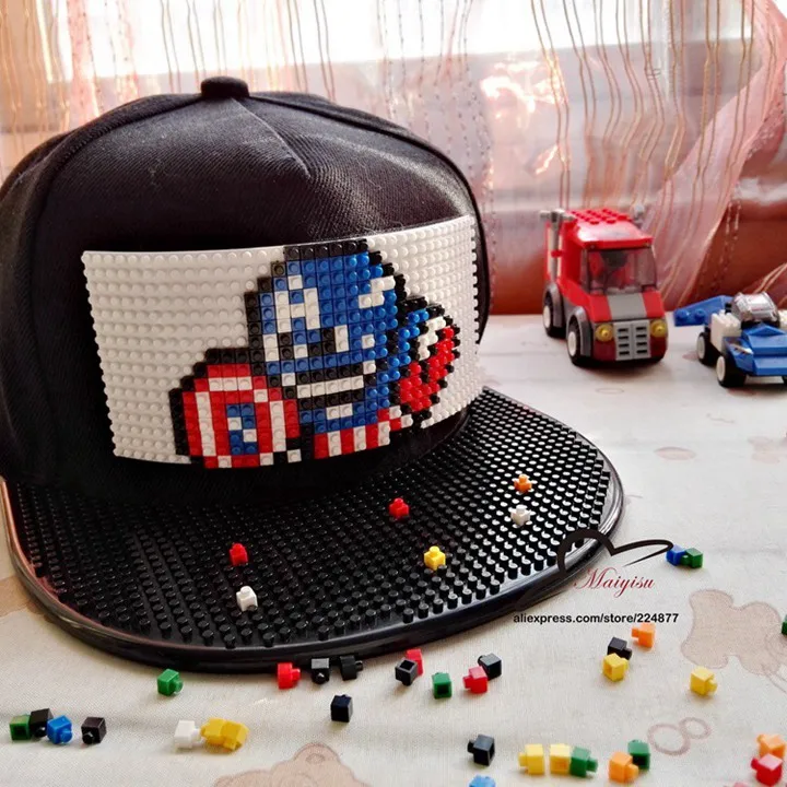 Бейсбольная кепка Pokemon Go Brick Pikachu, бейсболка в стиле хип-хоп, Кепка Snapback для мужчин и женщин, кепка со съемными блоками - Цвет: 14