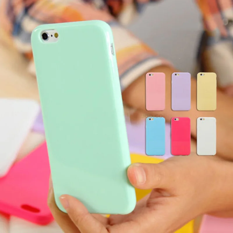 

Pastel Candy Gloss Shiny Soft Silicone Case TPU Cover Skin For iPhone SE 2020 6 6s 7 7Plus 8 Plus X XR XS Max 11 12 Pro Max