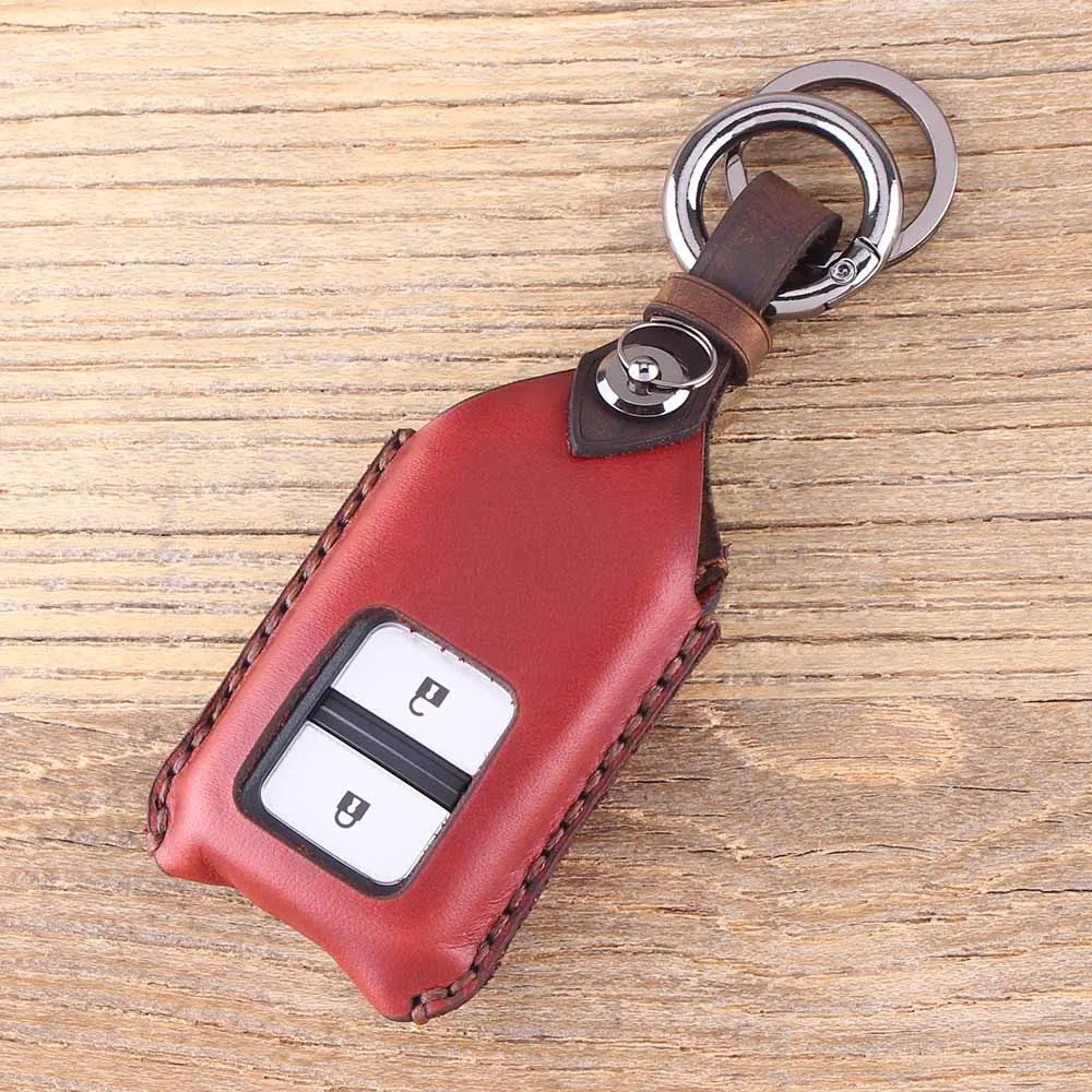 KEYYOU из натуральной кожи 2 кнопки дистанционного ключа автомобиля чехол для Honda hr-v таможенный приходной ордер XR-V CRIDER Accord Spirior пилотный гражданский оболочки крышки - Название цвета: Color 1