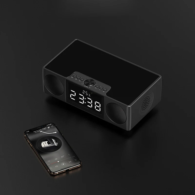Современный светодиодный цифровой будильник, беспроводной видео Bluetooth динамик, будильник для мобильного компьютера, автомобиля, дома, рабочего стола, радио часы