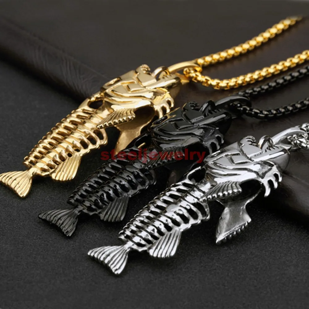 Популярная распродажа мужской готический серебряный/золотой/черный кулон из