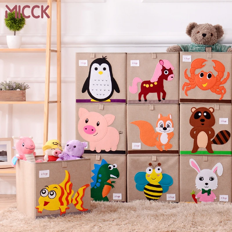 MICCK вышивать коробка для хранения Kid Toy организатор ящик для хранения одежды мультфильм животных Складная Нижнее белье Галстуки Бюстгальтер Настольный Органайзер