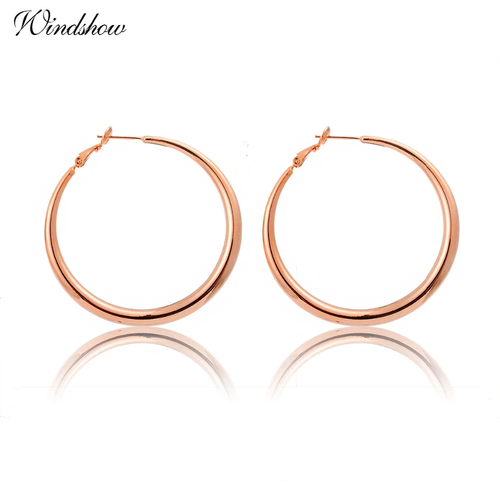 Серьги кольца с круглыми петельками большие круглые серьги для женщин и девушек