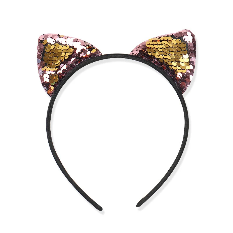 

1PC Gifts Cute Kids Gift Headwear Glitter Girls Cat Ear 8 Colors Headband New Hot Sequins Hairband Hair Accessories