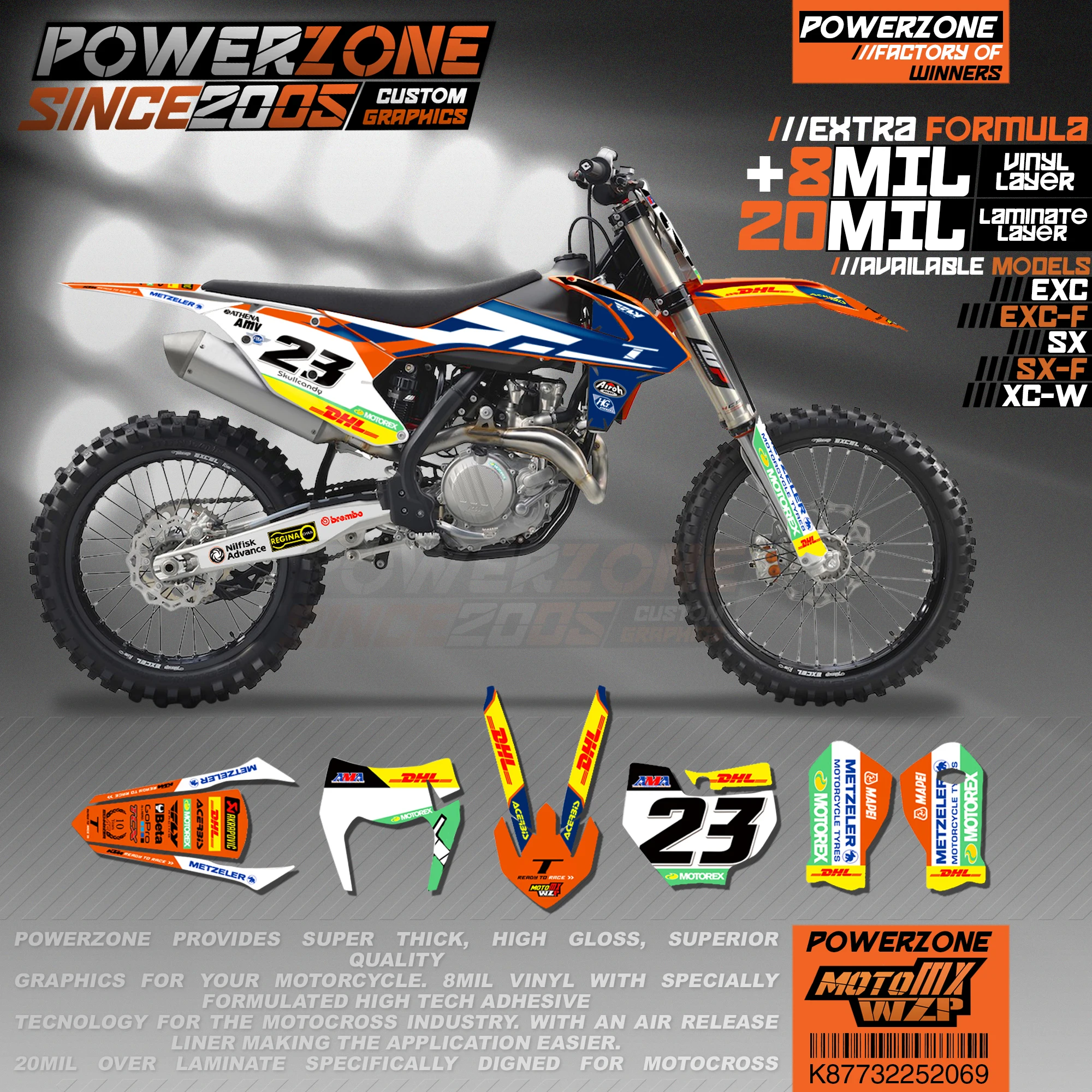 Персонализированные графические фоны PowerZone Team наклейки 3M Набор наклеек для KTM SX SXF