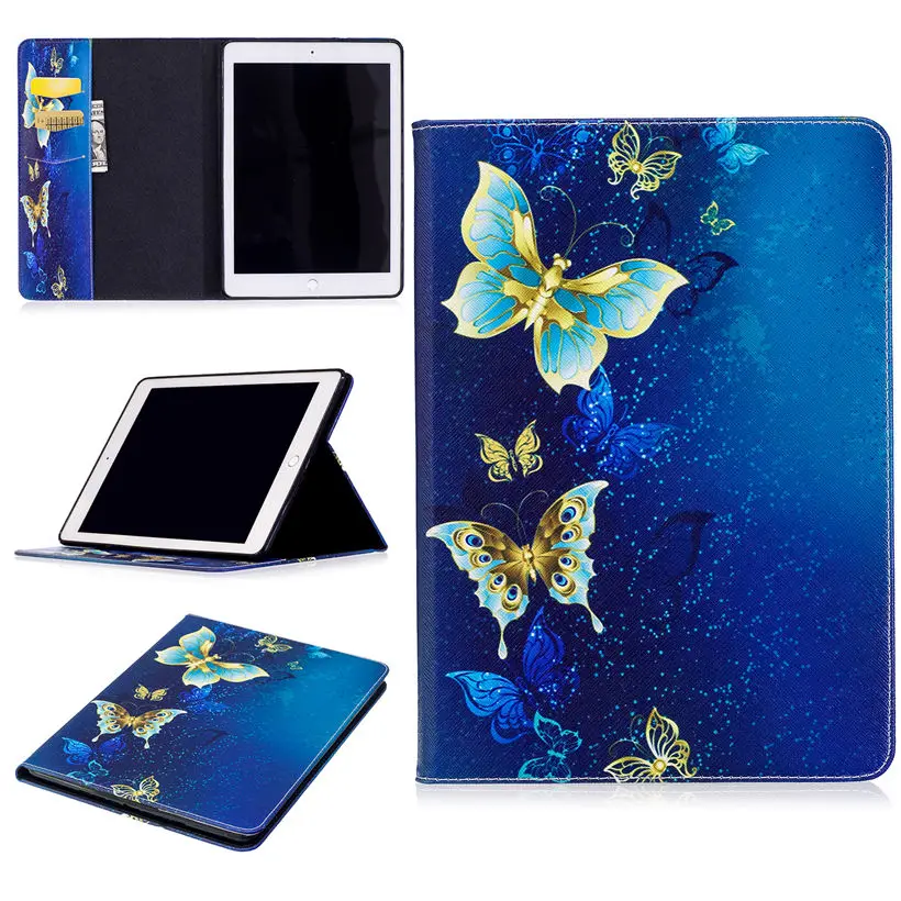 Чехол для Apple iPad 9 7 2018 2017 умный чехол A1822 Funda планшет Модный Рисунок Панда Сова PU