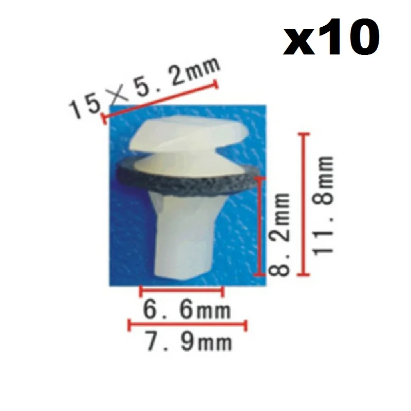 

10x For Honda Door seal strip glue nail / Nylon Retainer Clip