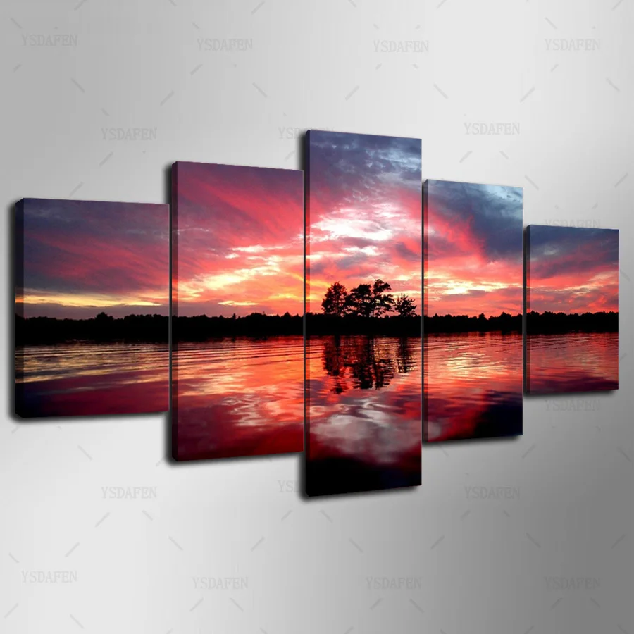 

HD Printed Painting Canvas Printing Lake painting Room decor print poster picture canvas Framed Art HG-088