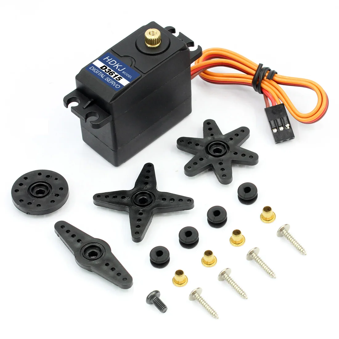 

JMT D3615 56G Torque 15kg . Metal Gear Digital Standard Servo 180 Degree Rotation 4.8v-7.2v for DIY RC Car Boat Robot Drone