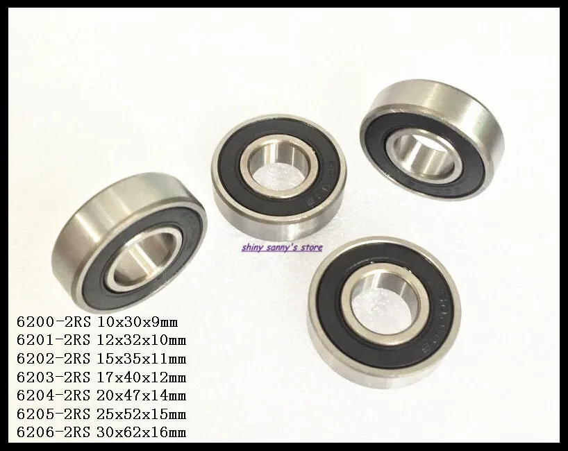 1-3 шт./лот 6200-2RS 6201-2RS 6202-2RS 6203-2RS 6204-2RS 6205-2RS резиновый герметичный шариковый