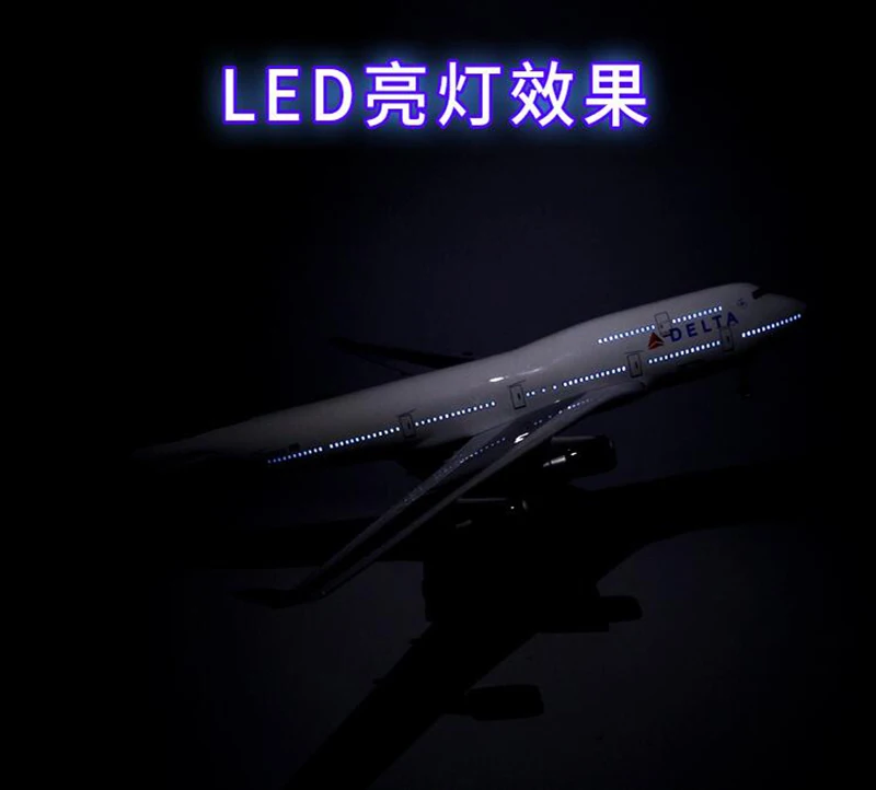 Для сбора 1/150 масштаб самолет Boeing B747 модель самолета Модель с подставкой Звук &