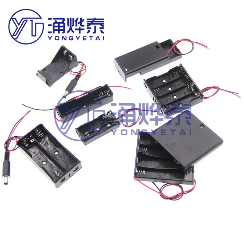 

YYT Battery box battery case 5th/7th/9V 18650 battery 1/2/3/4 section,AA/AAA/AAAA with cover with switch