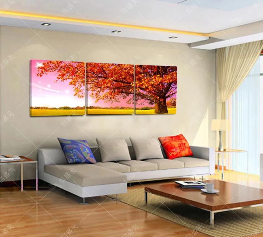 3 Piece Canvas Wall Art Painting Picture Pictures For Living Room Maple Schilderij Minimalist Pintura No Frame | Дом и сад