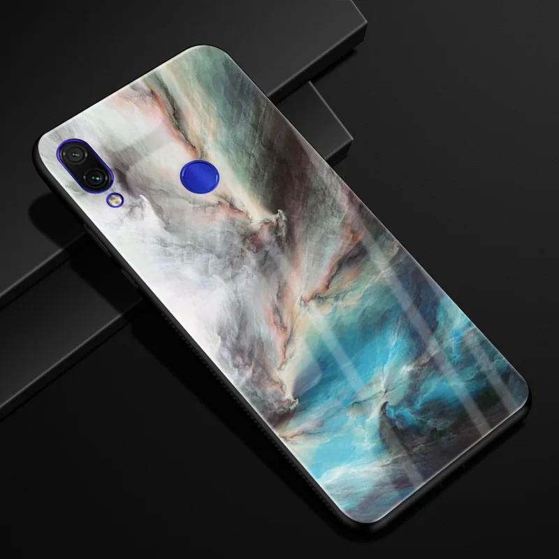 a4 Для Xiaomi Redmi Note 7 чехол Модный Жесткий PC стекло задняя крышка для Xiaomi Redmi Note 7 Pro силиконовая рамка Fundas Redmi Note7 Capa - Цвет: a4